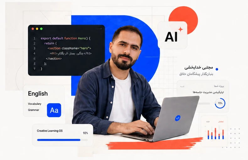مجتبی خدابخشی در استودیوی پیشگامان خلاق